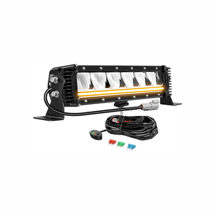 13"/23"/34" Single Row LED Light Bar - Amber DRL, Anti-Glare Flood & Spot Combo Beam, Off-Road 4x4 Driving Light | IP67 Waterproof, DT Wiring Kit Included | For Pickup, Truck, SUV, ATV, UTV, Boat