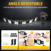 Tapaodu's 40" triple combo LED bar features 6 pods for spot, flood & wide beams. IP67 rated and linkable for ultimate off-road lighting.