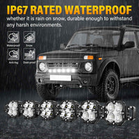 Tapaodu's 40" triple combo LED bar features 6 pods for spot, flood & wide beams. IP67 rated and linkable for ultimate off-road lighting.