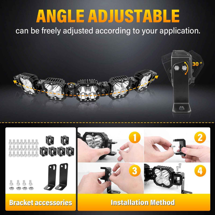 X-Linkable 34" 150W Off-Road LED Light Bar – 5-Light High Output Combo Beam, IP67 Waterproof