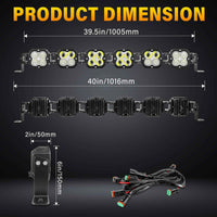 X-Linkable 40" 180W Ultra-Bright LED Light Bar – 6-Light Dual Optic Combo, IP67 Rated