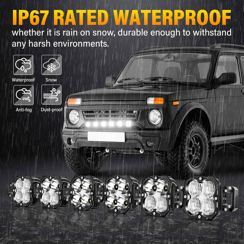X-Linkable 40" 180W Ultra-Bright LED Light Bar – 6-Light Dual Optic Combo, IP67 Rated