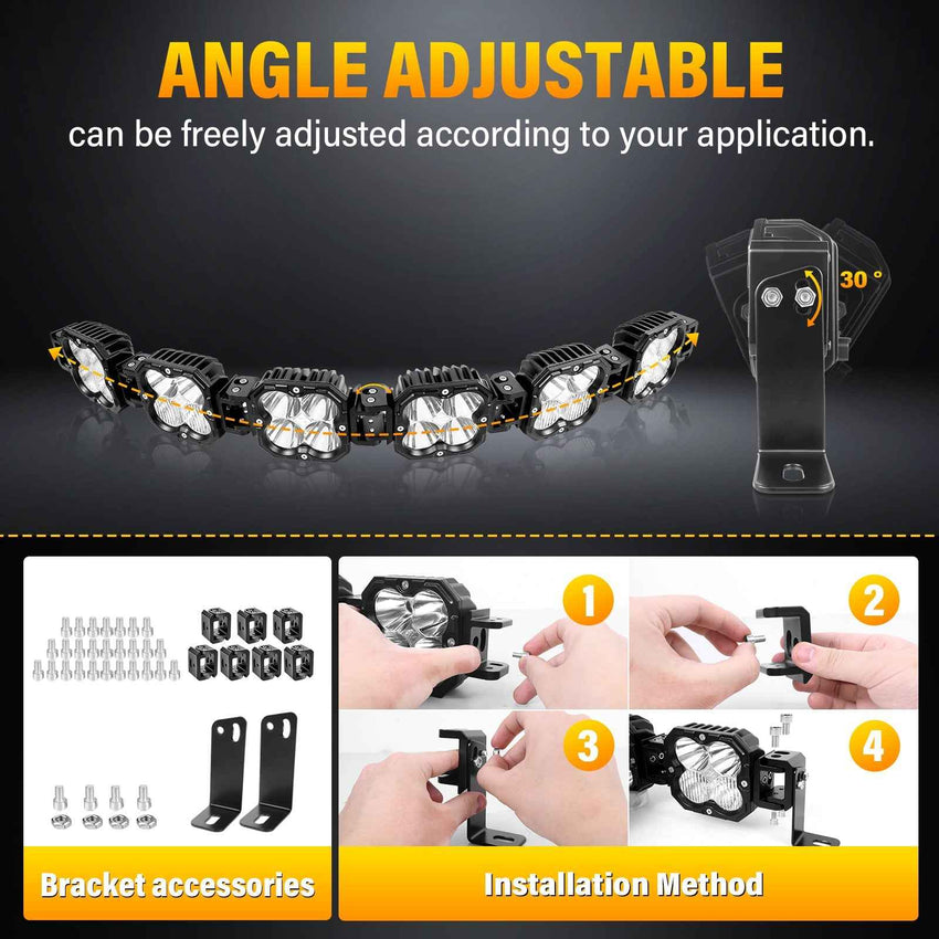 X-Linkable 40" 180W Ultra-Bright LED Light Bar – 6-Light Dual Optic Combo, IP67 Rated