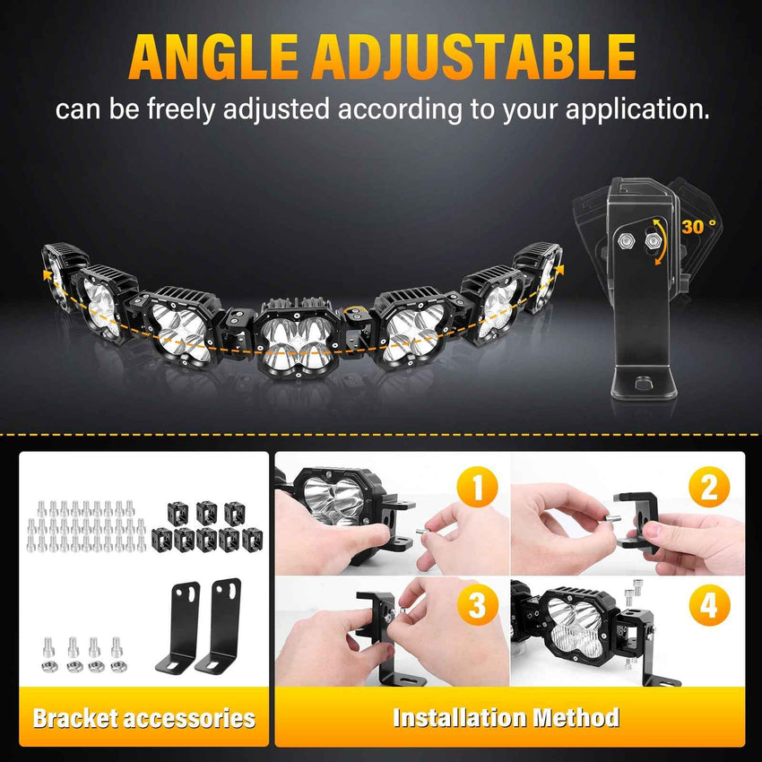 X-Linkable 46" 210W Ultra-Bright LED Light Bar –7-Light Dual Optic Combo, IP67 Rated