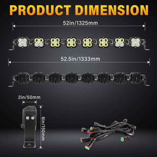 X-Linkable 53" 240W Ultra-Bright LED Light Bar –8-Light Dual Optic Combo, IP67 Rated