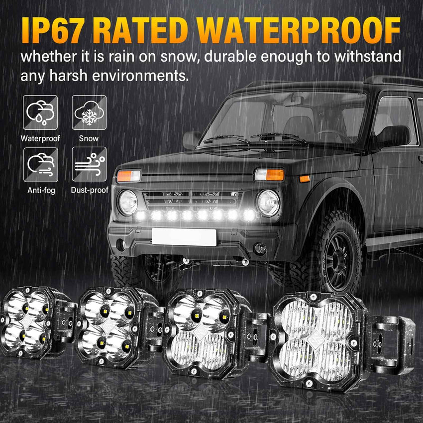 X-Linkable 53" 240W Ultra-Bright LED Light Bar –8-Light Dual Optic Combo, IP67 Rated