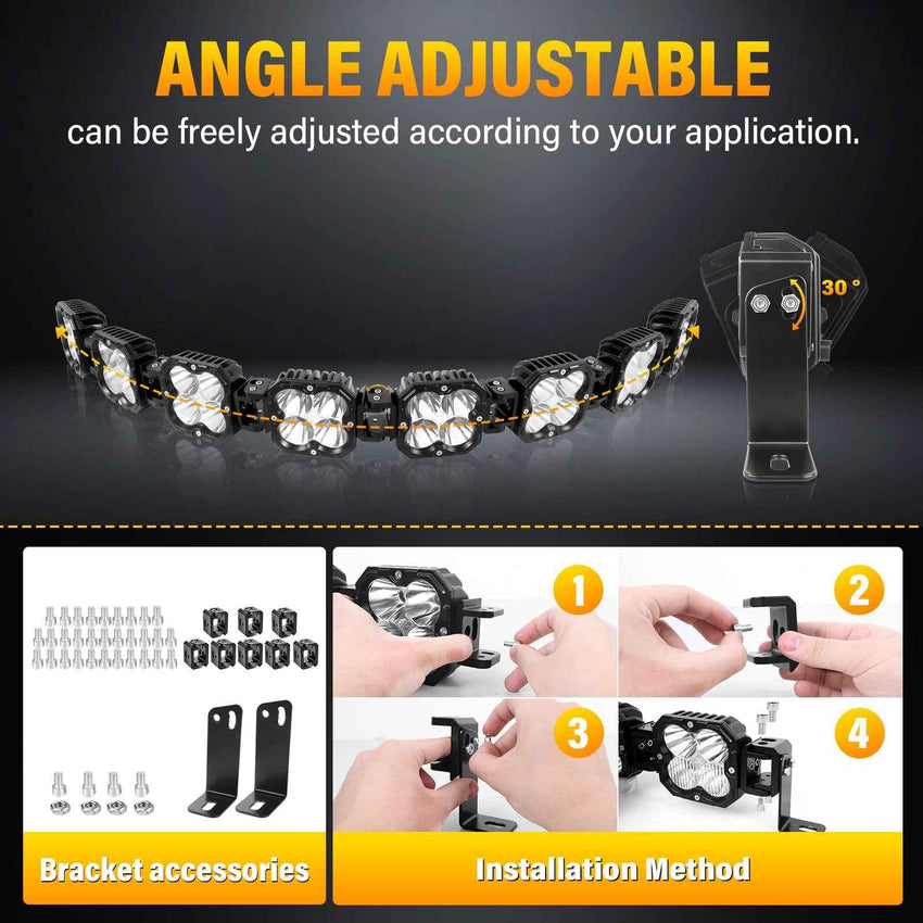 X-Linkable 53" 240W Ultra-Bright LED Light Bar –8-Light Dual Optic Combo, IP67 Rated