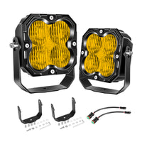 Amber 4.5-Inch Pod Light flood beam