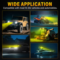 Amber 4.5-Inch Pod Light flood beam