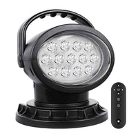 8inch 40W LED Searchlight - 360° Rotation, Infrared Remote Control, Magnetic Base, IP65 Waterproof for Marine/Truck/ATV/4X4/Off-Road Lighting