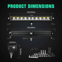 Journey Series 12" 30W Single Row Slim LED Light Bar DT Connector
