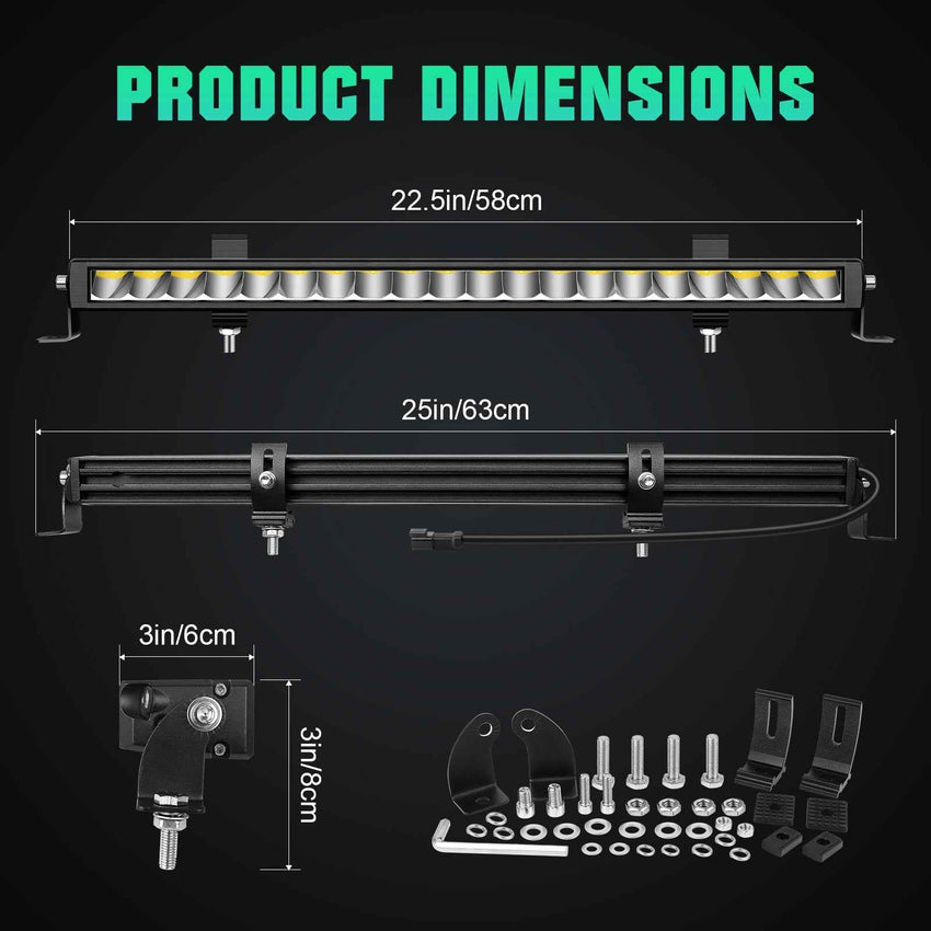 Journey Series 23" 60W Single Row Slim LED Light Bar DT Connector