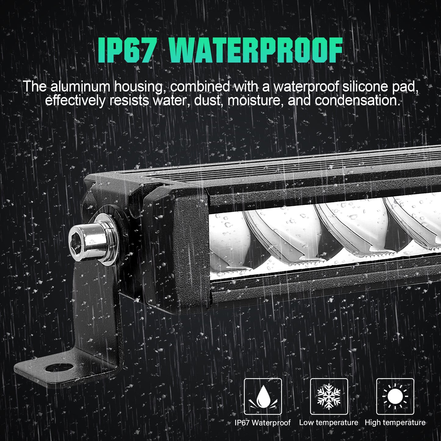 12" 23" 33" 44" 55" Single Row Slim LED Light Bar, High Lumen Value Spotlight Off-Road Driving Light Working Fog Light for Truck ATV, SUV, UTV, Boat Pickup, 4x4 Golf Cart, IP67, DT Connector, 6000K White