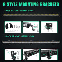 Tapaodu 44-inch slim LED light bar mounted on the front bumper of a black Jeep Wrangler, ready for off-road adventure.